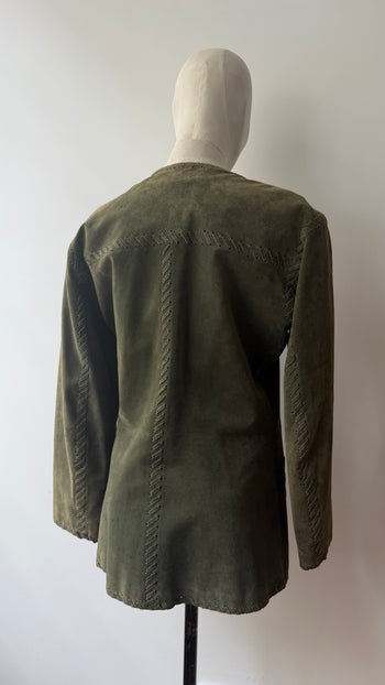 Yves Saint Laurent 1970’s vintage green suede leather jacket