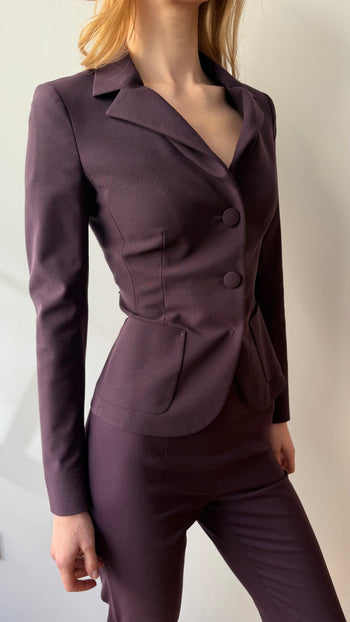Prada 90’s purple plum wool blazer XS