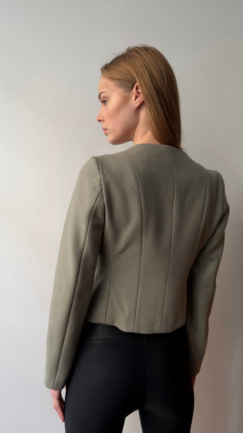 Emporio Armani wool asymmetrical closure wool jacket XS-S