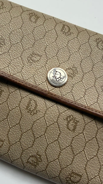 Dior vintage honeycomb coated canvas cross-body bag