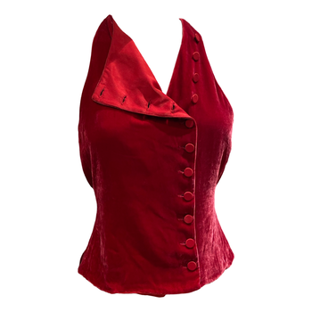 Emporio Armani red velvet waist