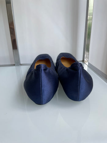 Lanvin pre-owned royal blue silk ballet flats