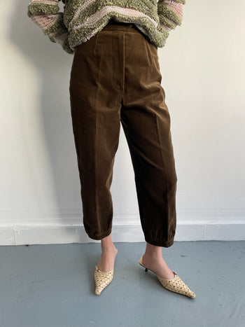 Yves Saint Laurent 1970’s vintage brown corduroy cropped trousers