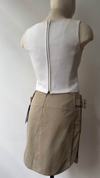 Gucci bamboo detail cargo style mini skirt 38IT