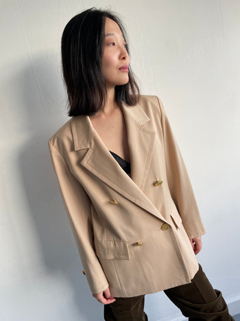 Yves Saint Laurent 90’s double-breasted beige blazer 36 FR