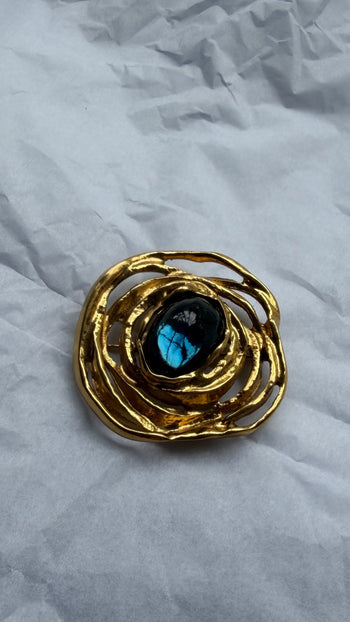 Yves Saint Laurent cabochon pin broche