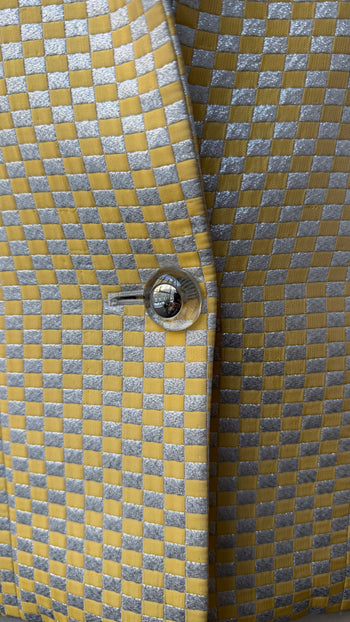 Yves Saint Laurent silver and yellow lame jacquard vintage blazer