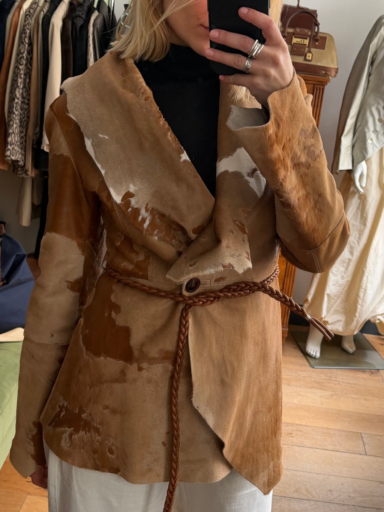 Italian cowhide leather jacket