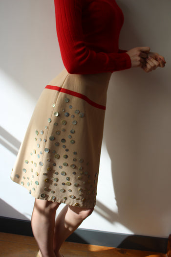Chanel pear shell appliqué