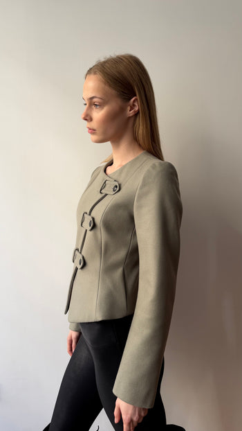 Emporio Armani wool asymmetrical closure wool jacket XS-S