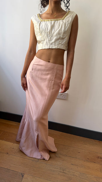 Renato Nucci raw silk maxi mermaid skirt