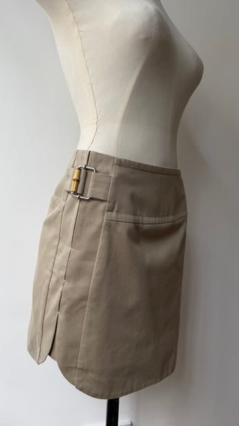 Gucci bamboo detail cargo style mini skirt 38IT