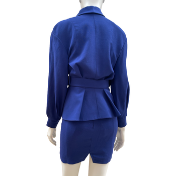 Thierry Mugler 80’s double-buckled bright purple skirt suit XS