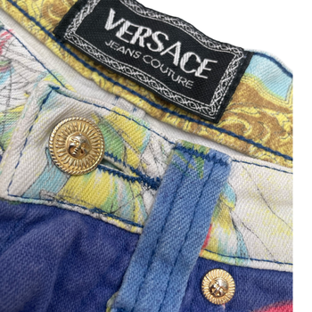 Versace vintage ocean-theme printed jeans