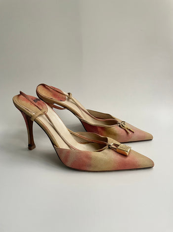 Dior vintage padlock slingback courts Galliano era