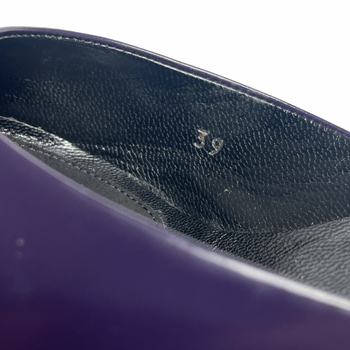 Prada 90’s sporty chic glossy leather dee purple mules 39 IT