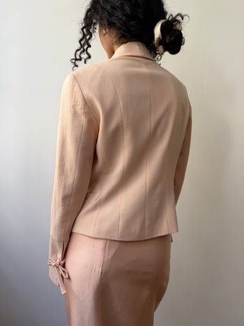 Christian Lacroix vintage double-breasted pastel pink blazer