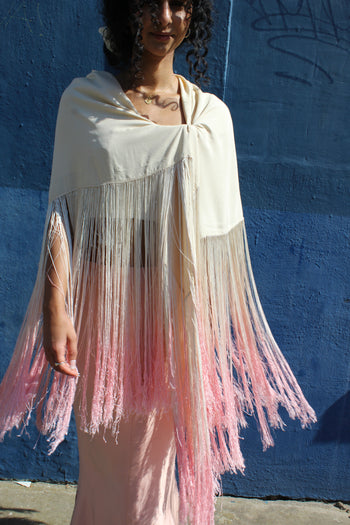 1920’s fringed ombre silk shawl