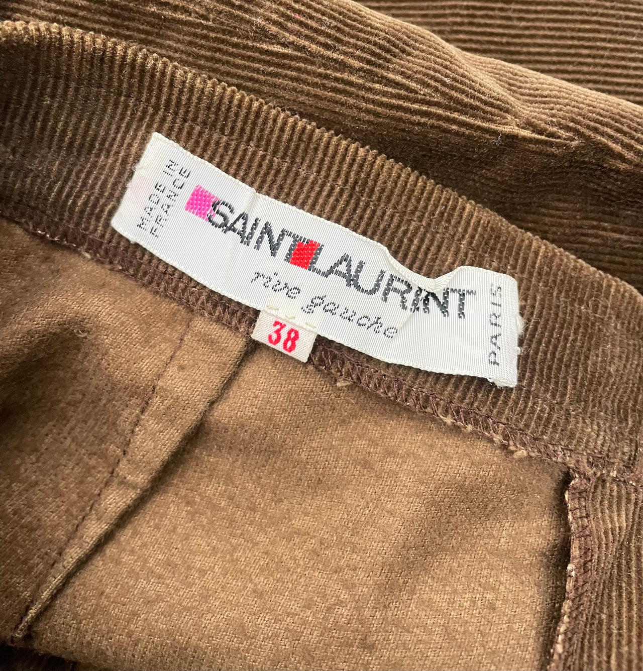 Yves Saint Laurent 1970’s vintage brown corduroy cropped trousers