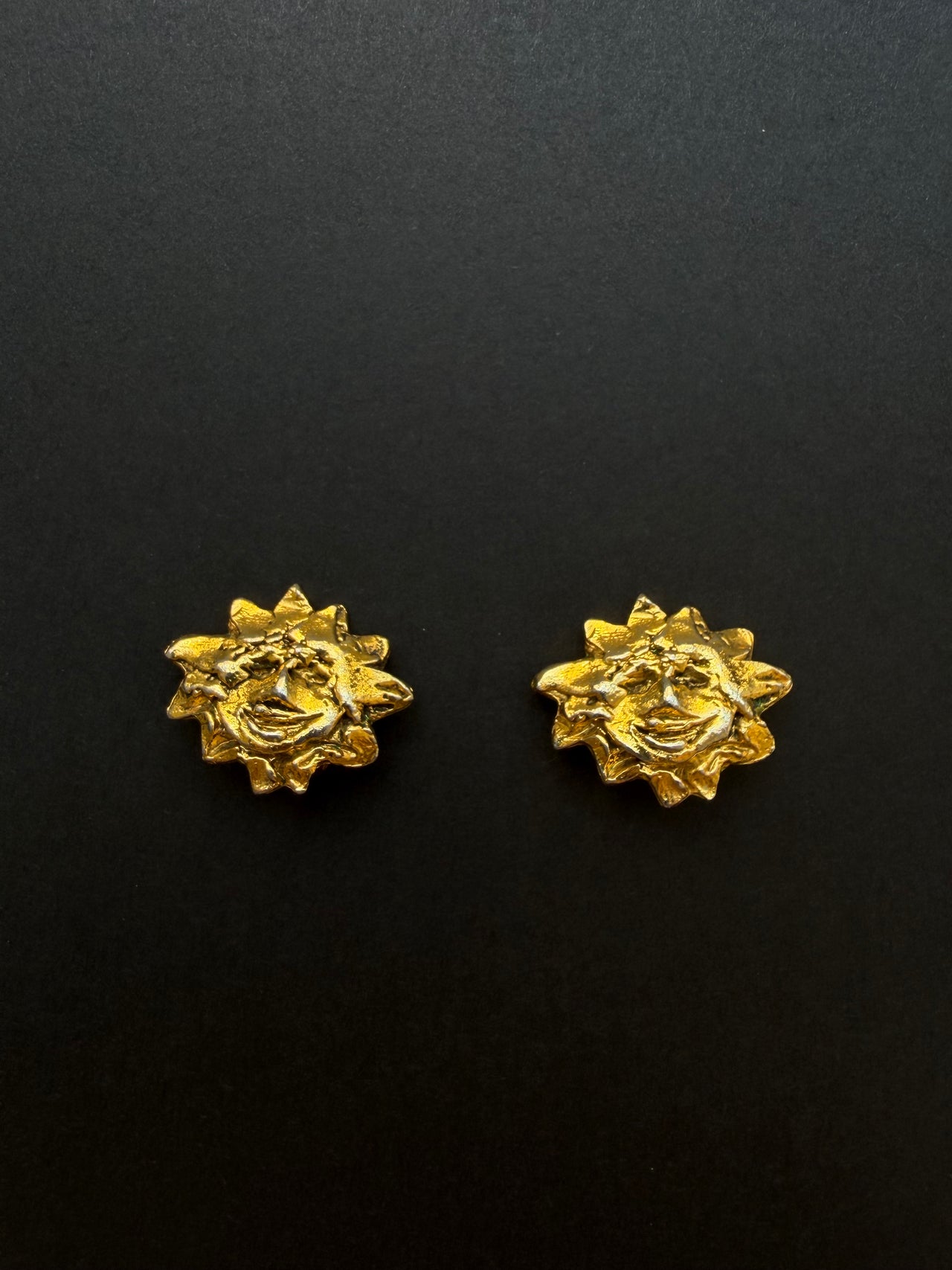 Hermès vintage sun motif clip-on earrings
