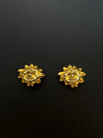 Hermès vintage sun motif clip-on earrings