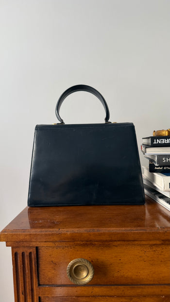 Salvatore Ferragamo Iconic Top Handle handbag beat-up vintage black leather