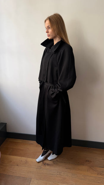 British vintage maxi trench coat