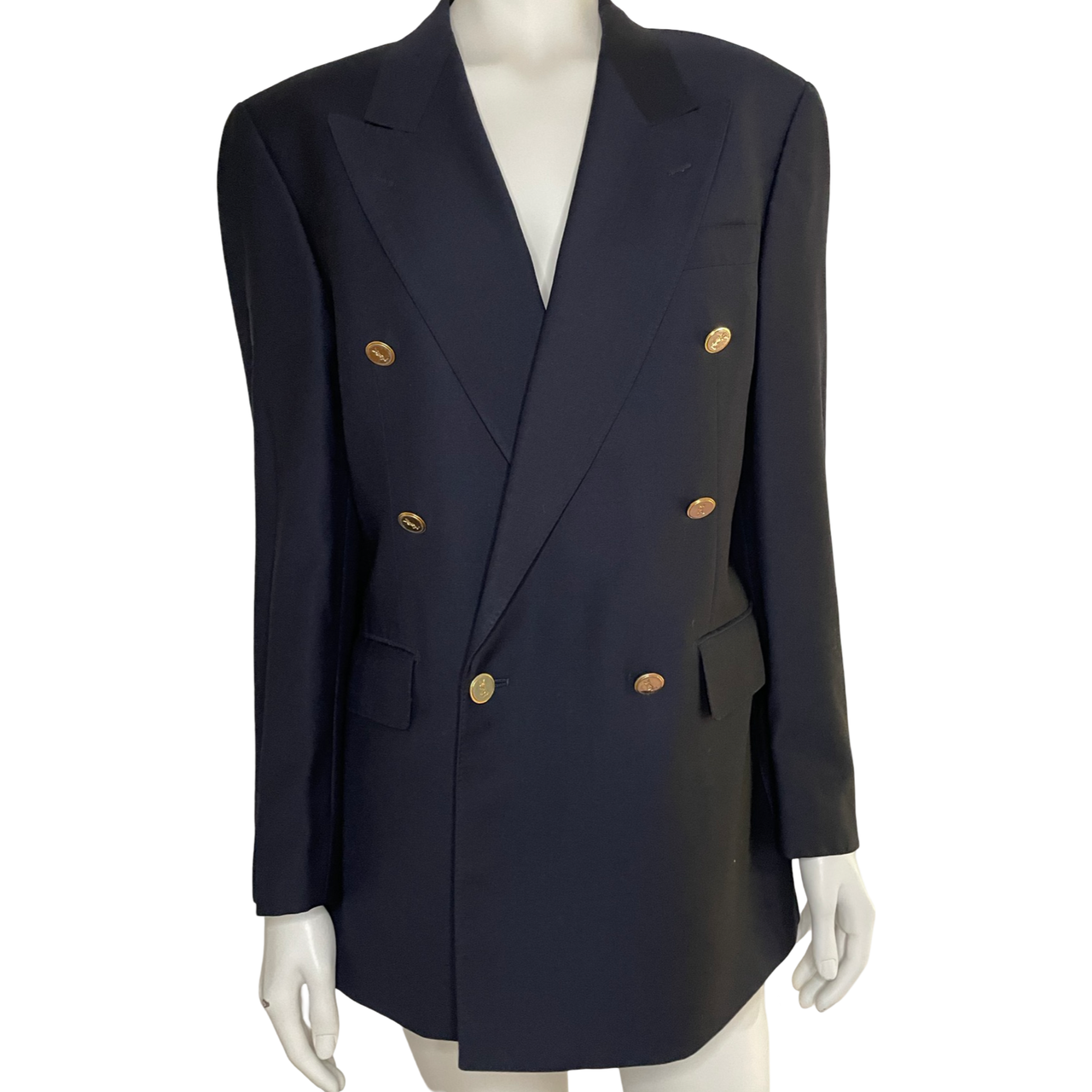 Yves Saint Laurent vintage double breasted navy blazer