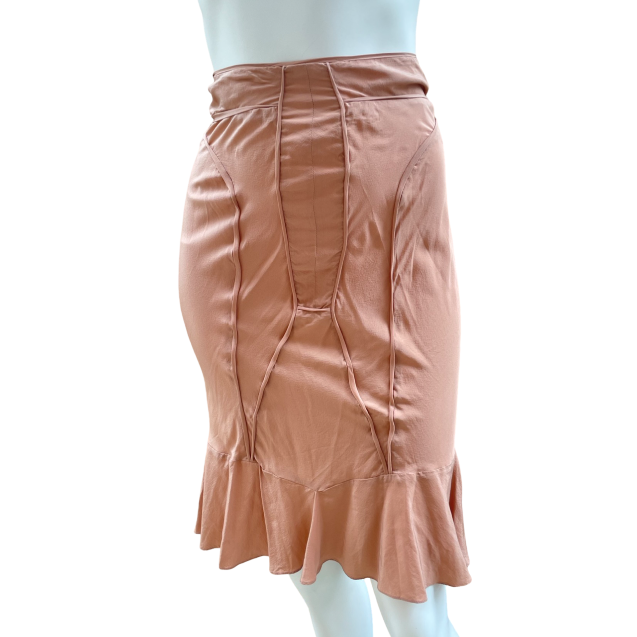 Yves Saint Laurent salmon pink silk fairy skirt XXS