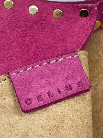 Celine pink suede shoulder bag