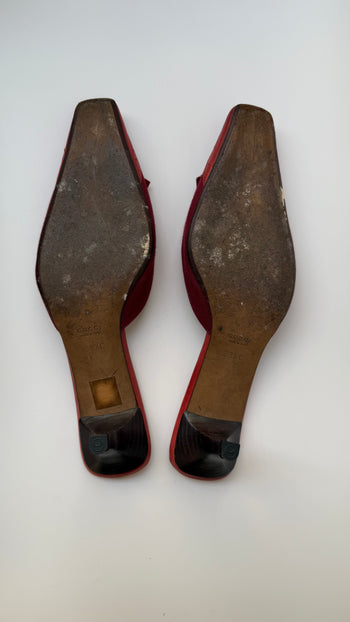 Gucci tassel detailed vintage kitten heel mules 38.5