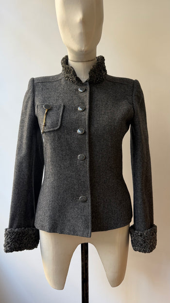 Vintage wool high collar jacket XXS-XS