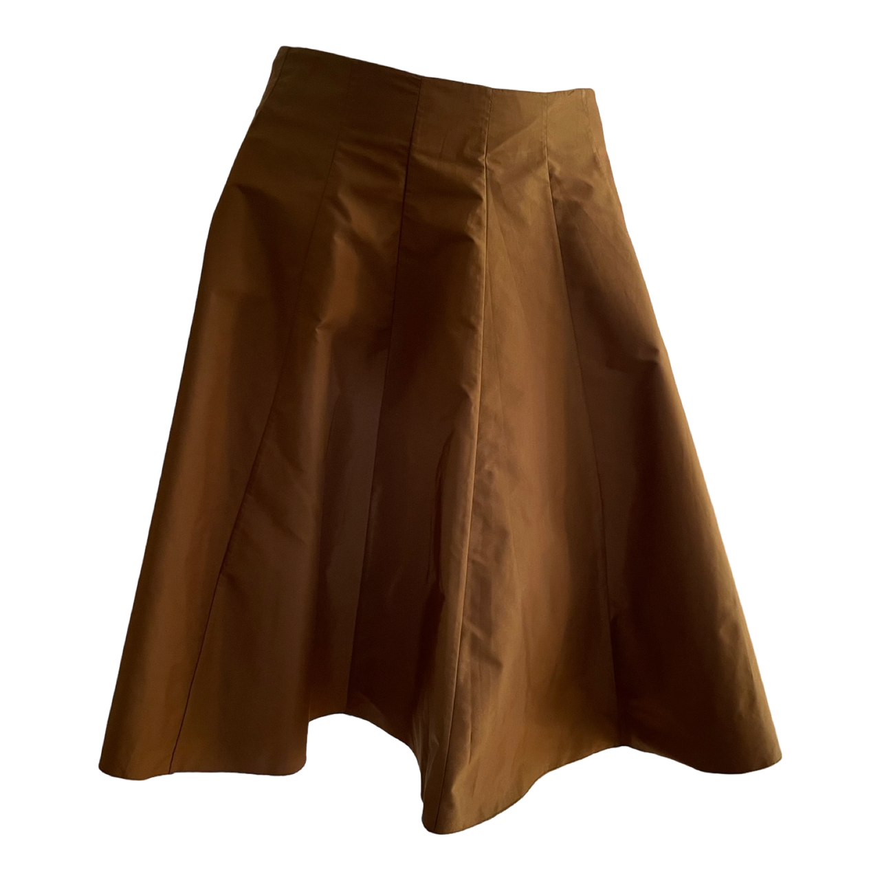 Prada skater style A-line skirt in rusty brown 44 IT