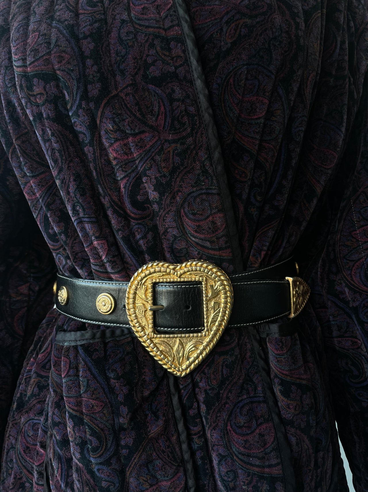 Escada 80’s heart buckle statement waist belt