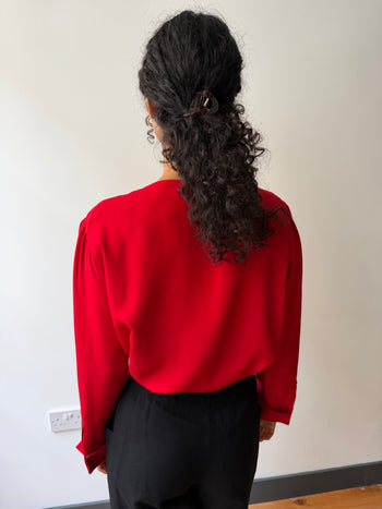 1980’s YSL vintage asymmetrical button blouse