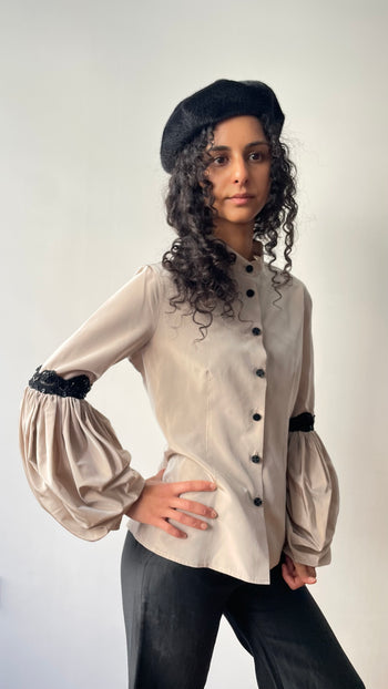 Emporio Armani voluminous sleeves iridescent blouse