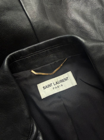 Yves Saint Laurent FW2018 runway structured leather blazer
