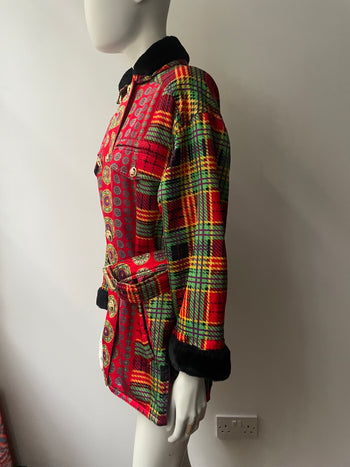 1990’s vintage Versace multi-print coat jacket