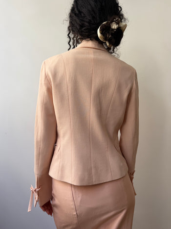 Christian Lacroix vintage double-breasted pastel pink blazer