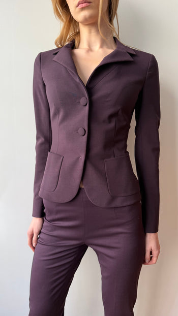 Prada 90’s purple plum wool blazer XS