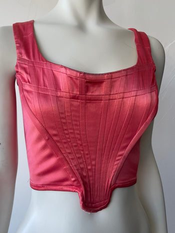 Vivienne Westwood S/S1992 ‘Statue of Liberty’ pink satin boned corset