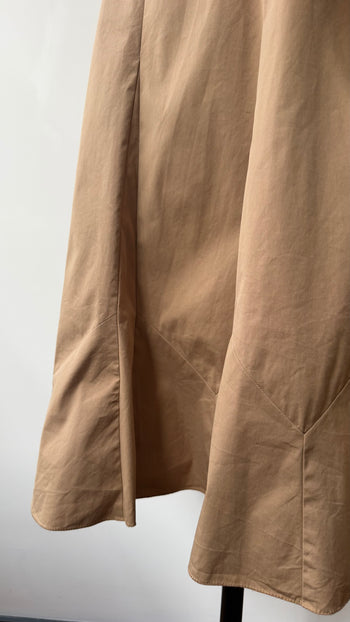 Prada belted cotton mix camel summer day dress