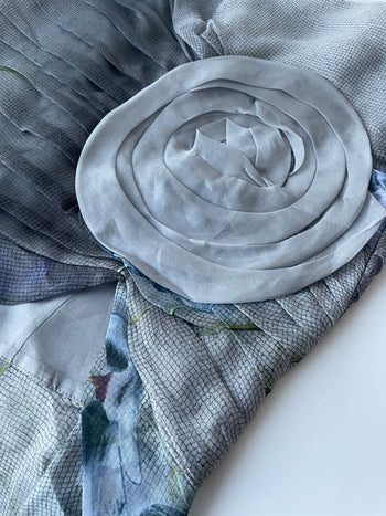 Emporio Armani vintage 2000’s silk skirt with flower appliqué