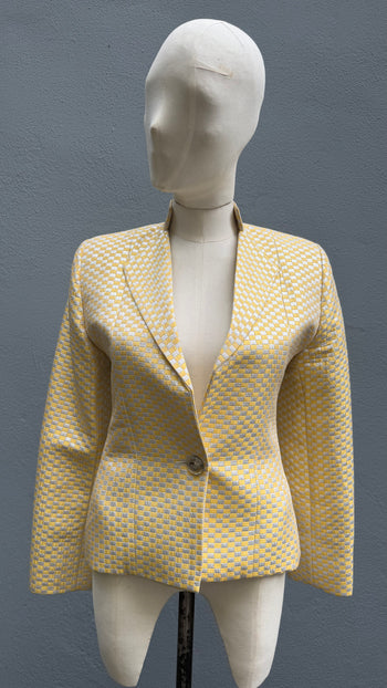 Yves Saint Laurent silver and yellow lame vintage blazer