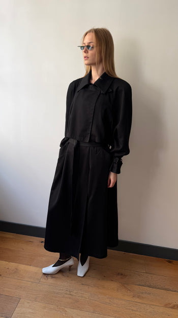 British vintage maxi trench coat