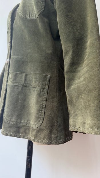 Yves Saint Laurent 1970’s vintage green suede leather jacket