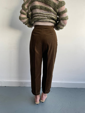 Yves Saint Laurent 1970’s vintage brown corduroy cropped trousers
