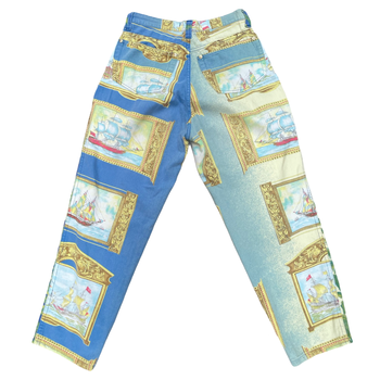 Versace vintage ocean-theme printed jeans