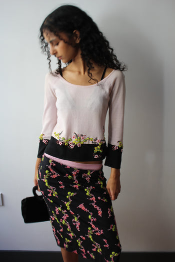 Alberta Ferretti beaded skirt suit