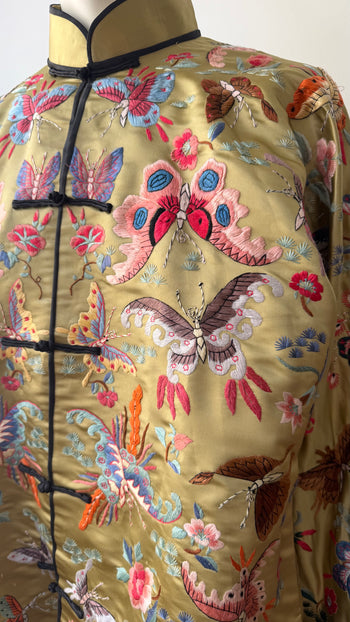 1980’s Mandarin silk butterfly embroidered jacket